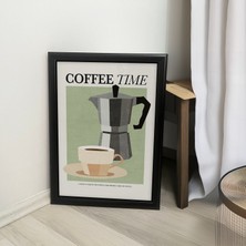 Naval Art Coffee Time Kahve Temalı Pinterest Tasarım Poster Siyah Çerçeveli Tablo