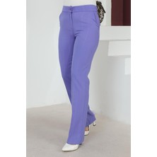 Missvalle Missvalle Çizgi Detaylı Pantolon Lila 6078