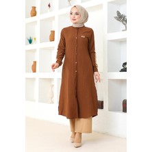 Missvalle Missvalle Arma Detaylı Düğmeli Takım Kahverengi 19194