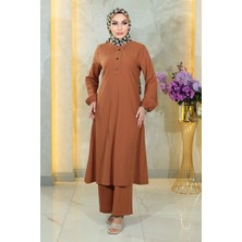 Missvalle Missvalle Düğmeli Tesettür Takım Taba 10358