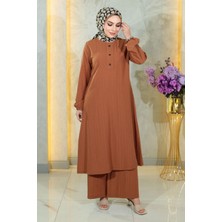Missvalle Missvalle Düğmeli Tesettür Takım Taba 10358