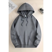Yakamel Kadın Hoodie 3 Iplik Kanguru Cep Oversize Bol Kesim Içi Pamuklu Şardonlu Okul Sweatshirt