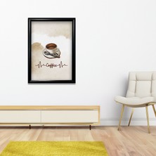 Naval Art Coffee Kahve Temalı Pinterest Tasarım Poster Siyah Çerçeveli Tablo