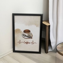 Naval Art Coffee Kahve Temalı Pinterest Tasarım Poster Siyah Çerçeveli Tablo