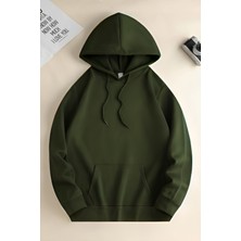 Yakamel Kadın Hoodie 3 Iplik Kanguru Cep Oversize Bol Kesim Içi Pamuklu Şardonlu Okul Sweatshirt