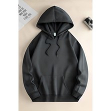Yakamel Kadın Hoodie 3 Iplik Kanguru Cep Oversize Bol Kesim Içi Pamuklu Şardonlu Okul Sweatshirt