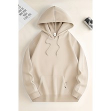 Yakamel Kadın Hoodie 3 Iplik Kanguru Cep Oversize Bol Kesim Içi Pamuklu Şardonlu Okul Sweatshirt