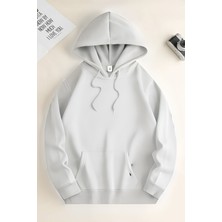Yakamel Kadın Hoodie 3 Iplik Kanguru Cep Oversize Bol Kesim Içi Pamuklu Şardonlu Okul Sweatshirt
