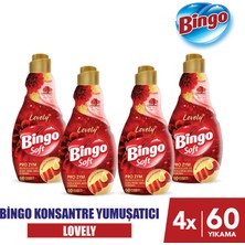 Bingo Soft Konsantre Çamaşır Yumuşatıcısı Lovely 1440 ml X 4 Adet