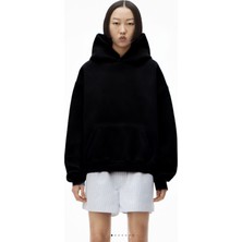 Yakamel Kadın Basic Esnek Rahat Bol Oversize Kesim 3 Iplik Şardonlu Içi Pamuklu Okul Sweatshirt