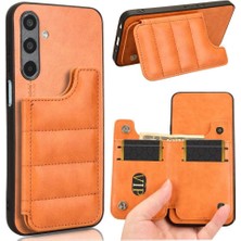 SZY Mall Samsung Galaxy M35 Vegan Pu Deri Kickstand Cüzdan Kılıf Için Cüzdan Kılıf (Yurt Dışından)