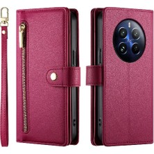 SZY Mall Realme 12 Pro Artı Iş Cüzdan Standı Için Flip Case Crossbody Kayış (Yurt Dışından)