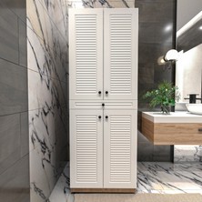 Yıldız Elegance Panjur Kapaklı Kurutma ve Çamaşır Makınesı Dolabı Luxe Ahşap