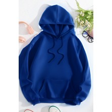 Yakamel Erkek Hoodie Bol Kesim Rahat Kalıp Salaş Kanguru Cep Şardonlu Kapşonlu Basic Okul Sweatshirt