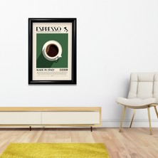 Naval Art Espresso Kahve Temalı Pinterest Tasarım Poster Siyah Çerçeveli Tablo