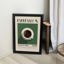 Naval Art Espresso Kahve Temalı Pinterest Tasarım Poster Siyah Çerçeveli Tablo