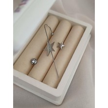 HD Marketim Kıkırdak Küpe Set Kararmaz Çelik 316L Lüks Kadın Küpe 16990