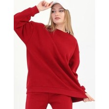 CMZ Collection Kadın Uzun Kollu Bisiklet Yaka 3 Iplik Sweatshirt