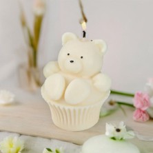 By Hobi Yap Cupcake'de Karikatür Ayıcık Silikon Mum Kalıbı
