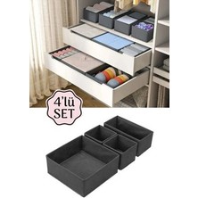 Serstil Antrasit 4'lü Çekmece Içi Düzenleyici Organizer Set