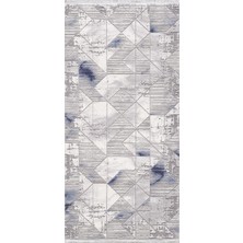 Artemis Halı Samoa 02382A Krem Mavi Çizgi Desenli Halı