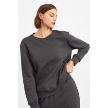 CMZ Collection Kadın Bisiklet Yaka Uzun Kollu Sweatshirt