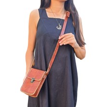 Semiramis Dionysos Ss4 Model El Yapımı Vintage Unisex El Dikişi  Crazy Deri Küçük Boy Çanta Telefon Çantası