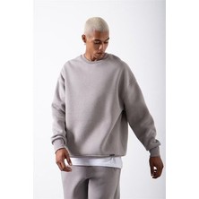 CMZ Collection Erkek Bisiklet Yaka Oversized Sweatshirt
