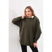 CMZ Collection Kadın Uzun Kollu Bisiklet Yaka 3 Iplik Sweatshirt