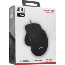 Altec Lansing ALBM7444, Siyah, Usb, 3200DPI, Kablolu Optik Mouse