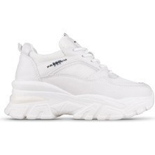M.P.  241-1663 Poli Hafif Taban Bağcıklı Kadın Sneaker Beyaz