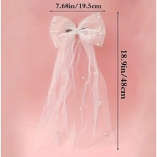 Trendy Chic Incili Tül Fiyonk Toka