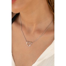 Moonjy Çelik Silver Kalp Kolye