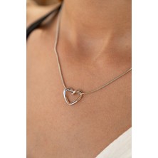 Moonjy Çelik Silver Kalp Kolye