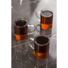 AGMM 3'lü Borosilikat Isıya Dayanıklı Termısıl Cam Kupa Bardak (3 x 200 Ml)