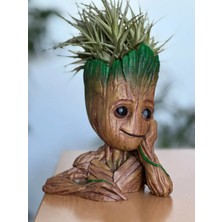 Alpinyo 3D Craft 3D Baskı Groot Saksı | Marvel Temalı Saksı | Küçük Bitkiler, Kaktüsler ve Sukulentler Için Uygun