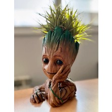 Alpinyo 3D Craft 3D Baskı Groot Saksı | Marvel Temalı Saksı | Küçük Bitkiler, Kaktüsler ve Sukulentler Için Uygun