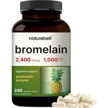 Naturebell Bromelain 1000MG  240 Veggie Capsul usa Menşei 3636