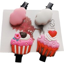 Lelies 4'lü Silikon Pens Toka Cupcake Temalı