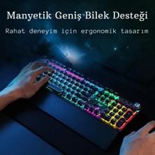 Techtic Aula F2088 Mekanik Klavye Makro Tuşlu Rgb Oyun Klavyesi Mavi Switch Gökkuşağı Aydınlatmalı