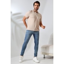 GW Juan Erkek Yumuşak Dokulu Regular Fit Pike Jakar Polo Yaka Fermuarlı T-Shirt & T-Shirt