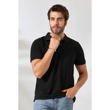 GW Grande Erkek Vizon Yumuşak Dokulu Regular Fit Yol Jakar Polo Yaka Fermuarlı T-Shirt & T-Shirt