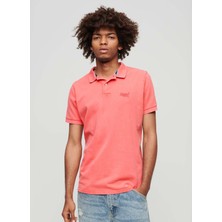 Superdry Düz Pembe Erkek Polo T-Shirt M1110345A2DB_VINT Destroy Polo
