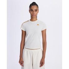 Kappa 222 Banda Pippigt Kadın Regular Fit T-Shirt Beyaz Renk ve Modern Stil