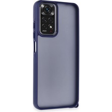 Denza Case Xiaomi Redmi Note 11 Kılıf Kenarları Renkli Çıkıntılı Kapak - Lacivert