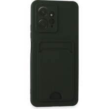 Denza Case Xiaomi Redmi Note 12 Kılıf Kartvizitli Silikon Kapak - Koyu Yeşil