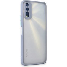 Vivo Y20 Kılıf Kenarları Renkli Mat Kapak - Gri