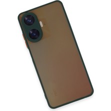 Realme C55 Kılıf Kenarları Renkli Mat Kapak - Yeşil