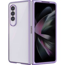 Samsung Galaxy Z Fold 4 Kılıf Renkli Çerçeveli Fold Kapak - Mor