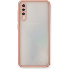 Samsung Galaxy A30S Kılıf Kenarları Renkli Mat Kapak - Pembe